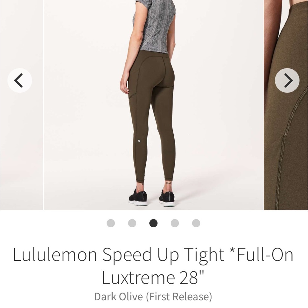 Lululemon Speed Up Tight Leggings in Olive Green Sz 2